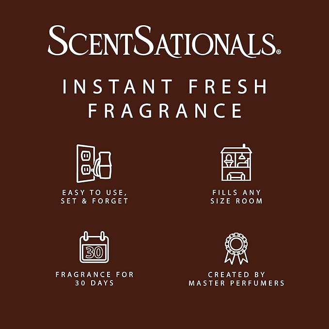 ScentSationals Sugar & Spice Fragrance Oil Plug In Air Freshener Refills 3-Pack - Works with Scentsationals Wall Plugs, Long-Lasting Home Fragrance, 0.8 fl oz Each, Packaging May Vary