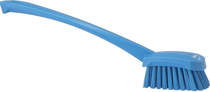 Vikan-41863 Long Handle Brush, 16"L, Stiff - Blue