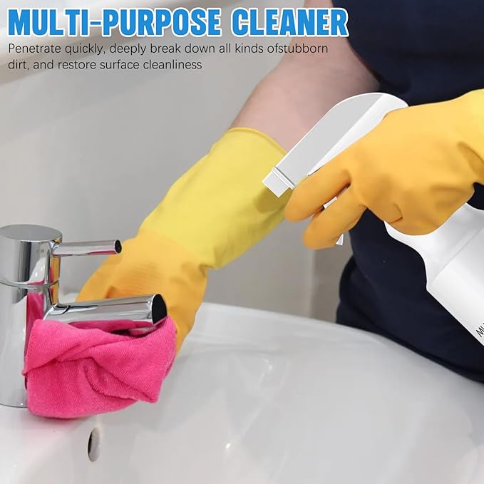 cuoct 2Pcs R & W Multi Purpose Cleaner, Multi Purpose Cleaner,All-purpose Rinse-free Cleaning Spray,Multipurpose Bathroom Foam Cleaner