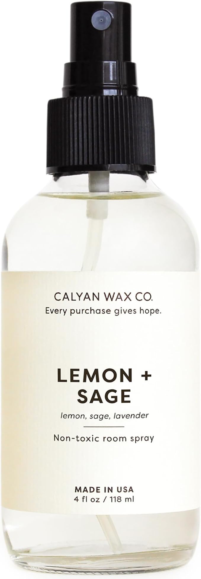 Calyan Wax Co. Lemon & Sage Room Spray - Clean Air Freshener - Natural Room Deodorizer - Air Freshener Spray for Home - 4 fl oz