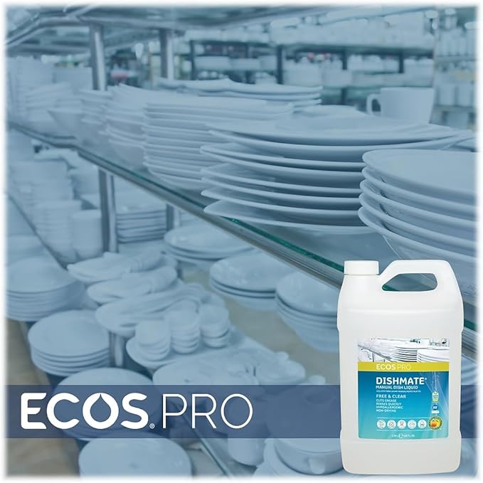 ECOS PRO Dishmate Liquid Dish Soap, Unscented, 128 oz. (PL9721)