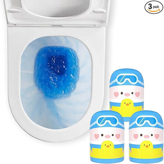 MZQZM Toilet Bowl Cleaner, 3 Pack Automatic Toilet Cleaner Bottle, Long-Lasting Deep Cleaning & Deodorized, Blue Ocean Scent
