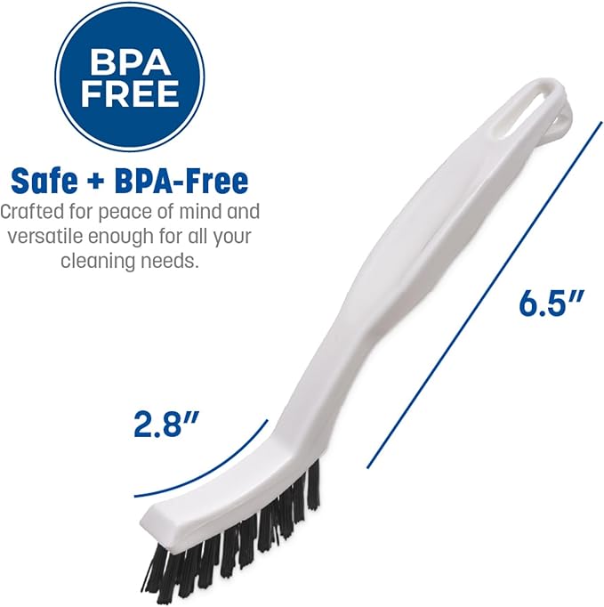 SPARTA Flo-Pac Grout Brush Crevice Brush, Detail Brush, Nylon, 8 Inches, White