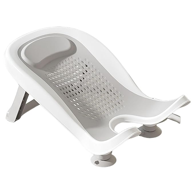 Infant Bath Basin Strong Suction Foldable Quick Drying Bath Rack Ergonomic Designing for Use in Sink Bathtub Hip Washing Tool
