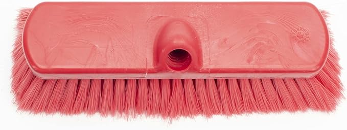 SPARTA 41278EC05 Flo-Thru Plastic Wall Scrub Brush, Equipment Brush With Soft Nylex Bristles For Industrial Kitchens, Hospitals, Commercial Cleaning, 4 Inches, Red, (Pack of 12)