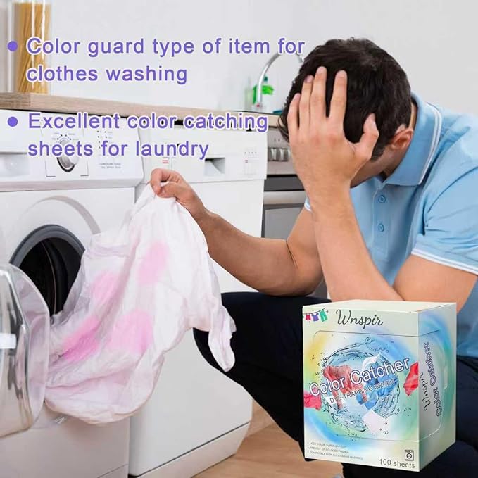 Color Catchers for Laundry, Color Absorber Laundry Sheets 50 Count,Fragrance Free Color Trapping Sheets Prevents Color Runs and Maintains Original Clothing (50, Fragrance-free)