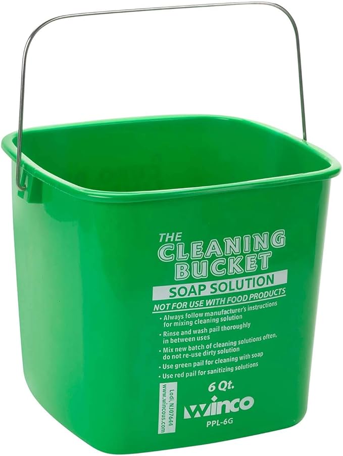 Winco Cleaning Bucket, Medium, Green