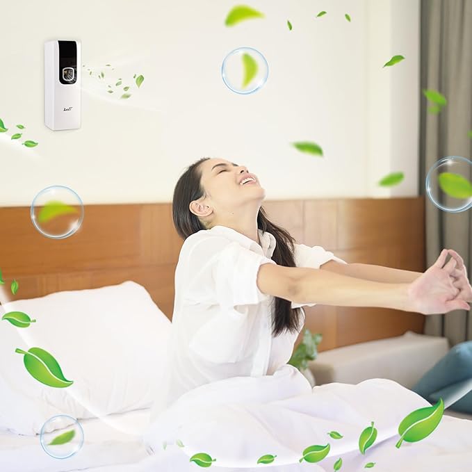 Air Freshener Spray Automatic Fragrance Dispenser Compatible with Glade and Airwick Refill Can 5.51"x 2.6", Free Standing/Wall Mounted Auto Air Freshener Holder for Home and Bathroom 296