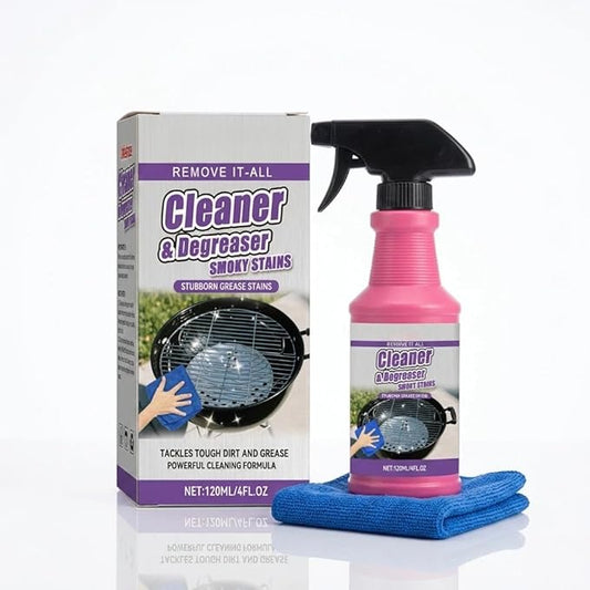 Outdoor Grill Cleaner Spray - Heavy Duty Grease & Burnt Food Remover for BBQ Grills, Stove Tops & Drip Pans