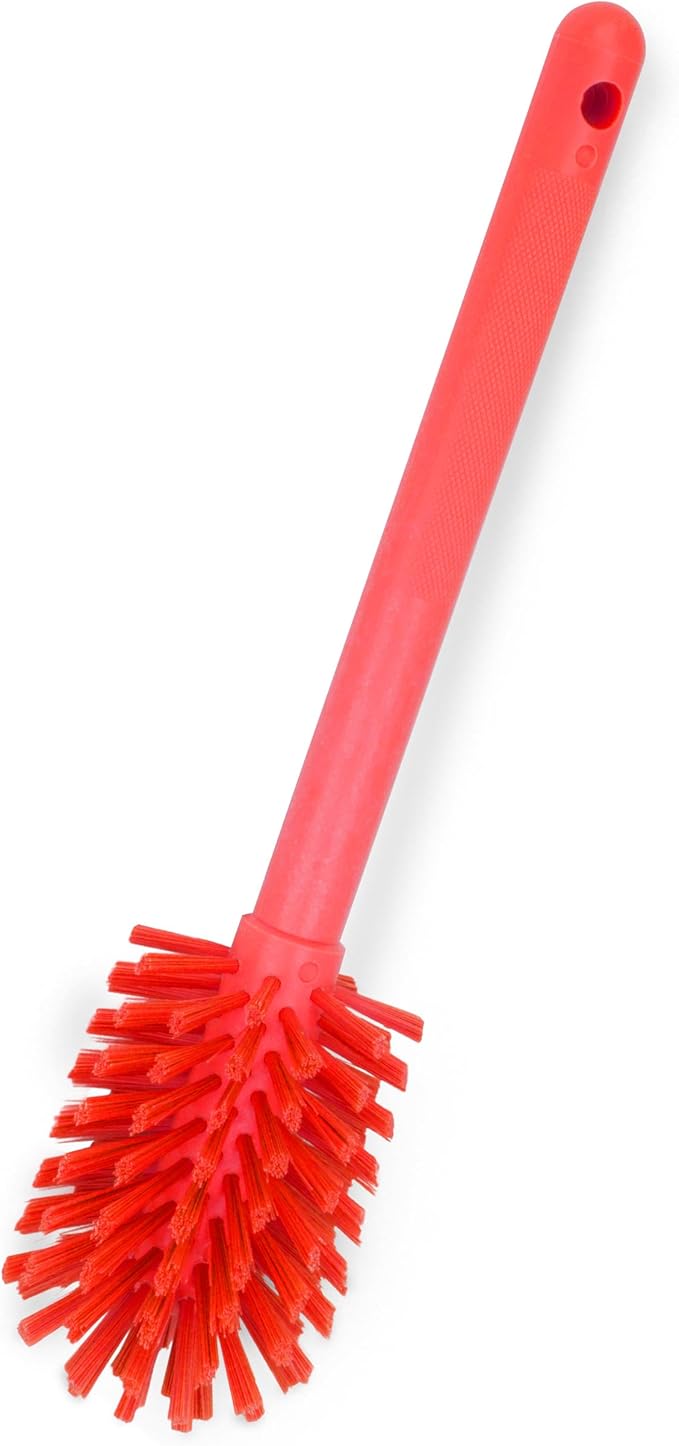 SPARTA Large Water Bottle Brush Ideal for Wide-Mouth Jars, Bottles and Tumblers, Dishwashing Tool with Handle for Home and Commercial Kitchens, Plastic, 12 Inches, Red