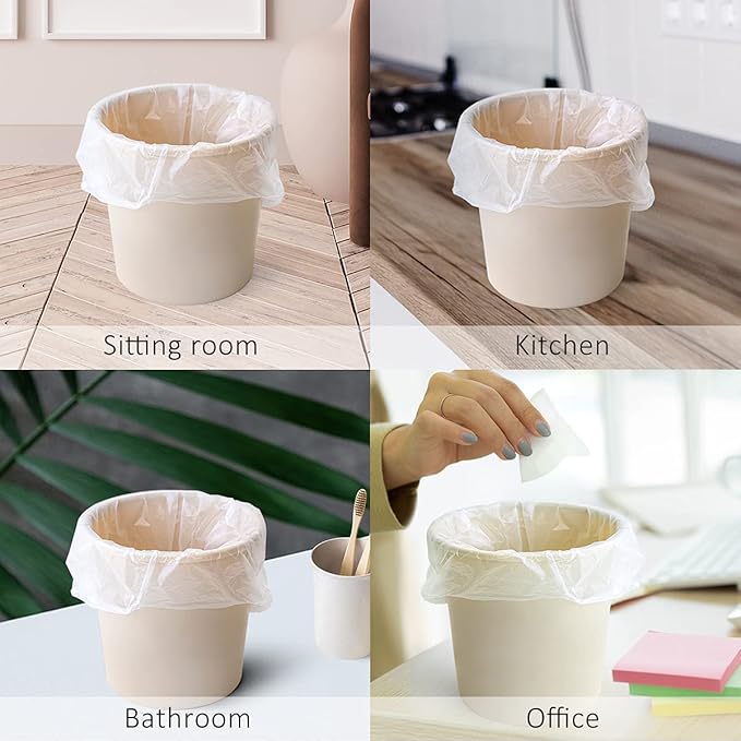 0.5 Gallon Mini 11" x 12" Trash Bags, Tiny Bathroom Garbage Can Liners by Teivio, Small Plastic Bags for Desktop Trash Bin/Dog/Poop Car, Fit 2 Liters or Less Can (300 Counts, Clear)