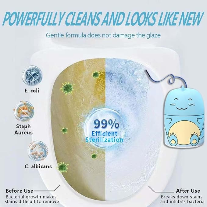 Toilet Bowl Cleaner Bottle Krazy Klean Pro for Tank Cleaner Blue Crazy Cleaning Cute Dinosaur The Works Toilet Bowl Cleaner Easy to Use Leaving Your Toilet Looking Fresh-Marine Scent