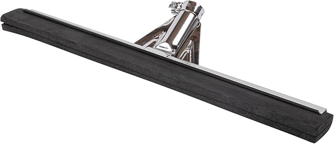 Restaurantware-RW Clean 17.7 Inch Floor Squeegee, 1 Heavy-Duty Squeegee Head Replacement - Handle Sold Separately, Medium, Stainless Steel Garage, Foam Blade, For All Types Of Floors