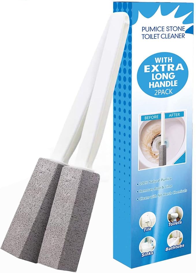 Tnfeeon Natural Stone Toilet Cleaner, Odorless Gray Pumice Brush, Sturdy Grip Tool for Effective Removal in Bathroom and Kitchen
