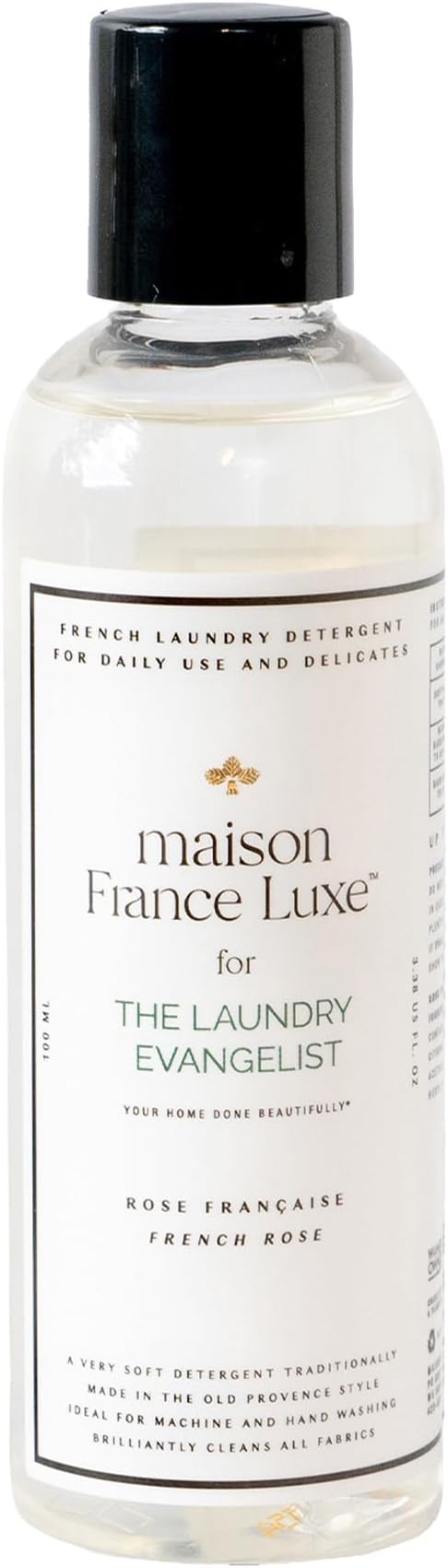 The Laundry Evangelist Travel Laundry Detergent, Enzyme-Free Plant-Based Wash for Delicate Fabrics, Gentle on Silk, Wool & Fine Garments, French Rose Scent, 3.3 fl oz