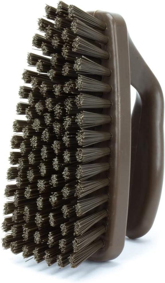 SPARTA Scrub Brush with Iron Shaped Handle and Stiff Bristles, Heavy Duty Scrubber Brush for Kitchen, Bathroom, Shower, Tile, Sink, Carpet and Bakepans, Polypropylene, 6 Inches, Brown