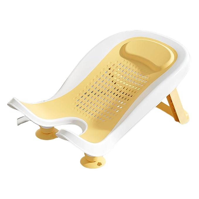 Infant Bath Basin Strong Suction Foldable Quick Drying Bath Rack Ergonomic Designing for Use in Sink Bathtub Hip Washing Tool