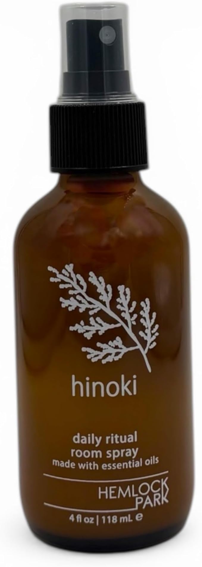 Hemlock Park Hinoki Room & Linen Spray | Botanical Mist Crafted with Essential Oils | 4 oz Glass Bottle