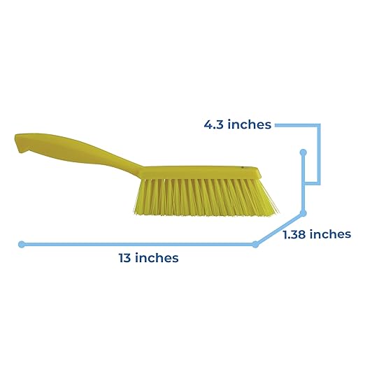 Vikan 45896 Brush,Hand,Medium,14",PP/PBT,Yellow