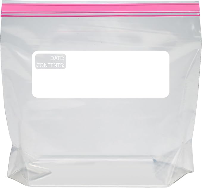 Amazon Basics Reclosable Quart Food Storage Bags with Double Zipper Seal, BPA Free, 150 Count (Pack of 2)