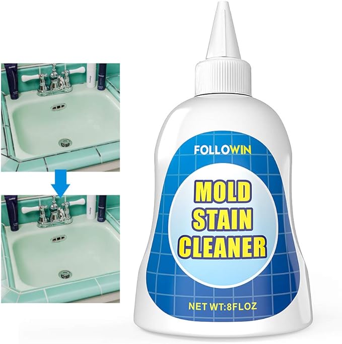 FOLLOWIN Concentrated Gel Cleaner, Stain Remover for Bathroom Grout, Silicone Caulk, Washing Machine Seal, Shower Tile, Kitchen Sink, Bathtub, Window Seals, Hard Surfaces,8 oz