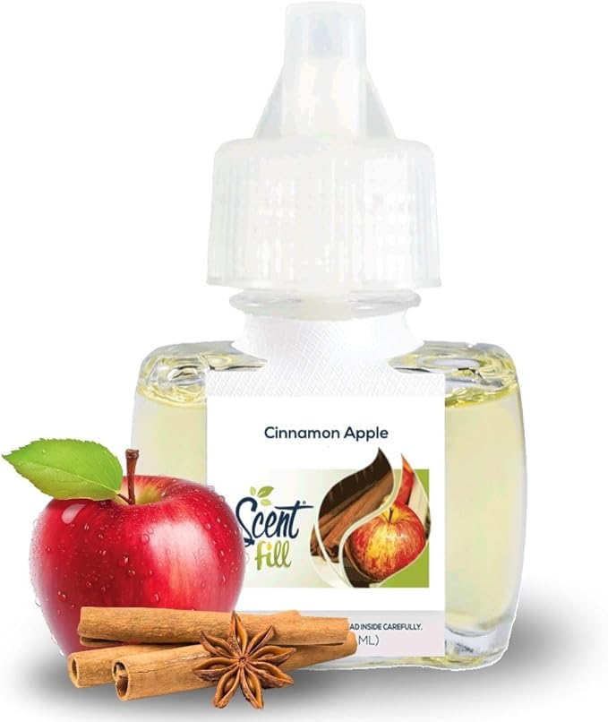 Scent Fill Cinnamon Apple Plug in Air Freshener, 4 Scented Oil Refills