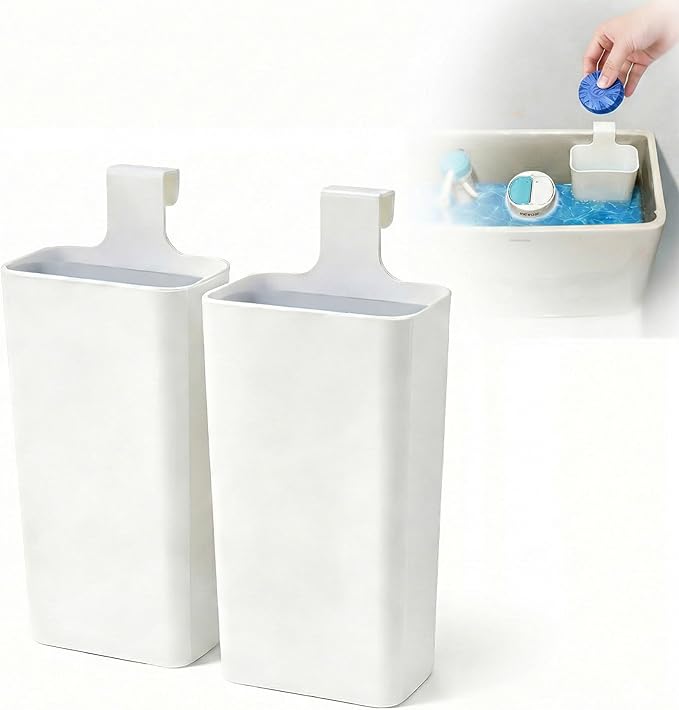 Toilet Tank Cleaning Tablet Holder (2 Pack), Hanging Rack Prevents Residue & Clogging, Slow-Release Design Extends Cleaner Tablet Life, Fits Most Standard Tanks