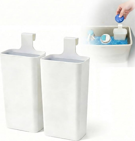 Toilet Tank Cleaning Tablet Holder (2 Pack), Hanging Rack Prevents Residue & Clogging, Slow-Release Design Extends Cleaner Tablet Life, Fits Most Standard Tanks