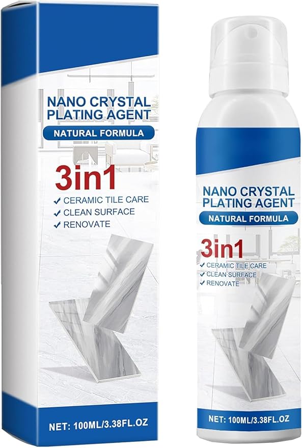 Long-lasting Gloss & Protection Tile Cleaner & Polish — 3in1 Stone Crystallization Coating Agent，Tile Cleaner and Polish for Bathroom, Kitchen, Ceramic Tiles, Protective & Polishing (1PCS)