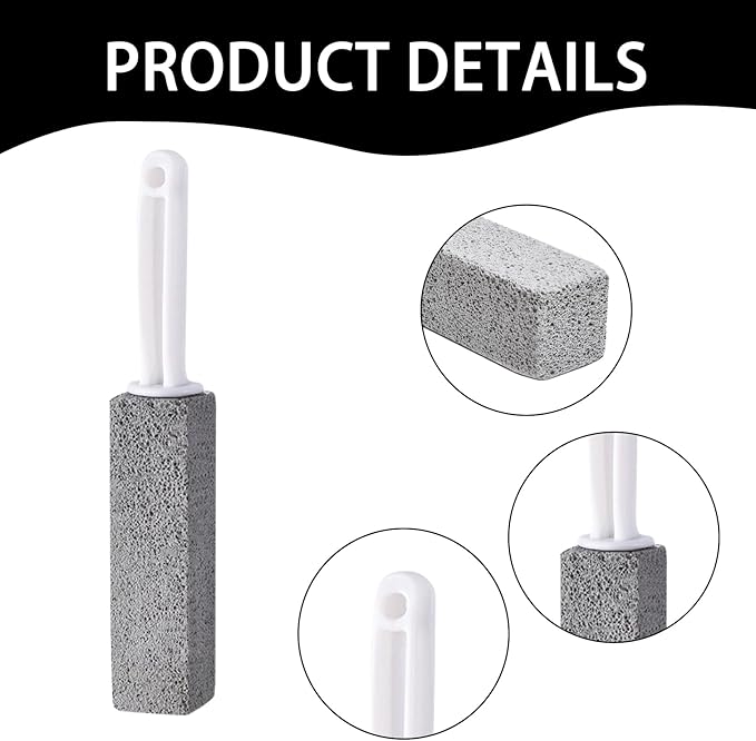 10 Pcs Pumice Stone Toilet Bowl Cleaner with Handle,High-Density Natural Pumice,Scratch-Free,Effectively Removes Hard Water Rings,Rust,Calcium for Bathtubs,Sinks,Pools, Grills,Ceramic Surfaces