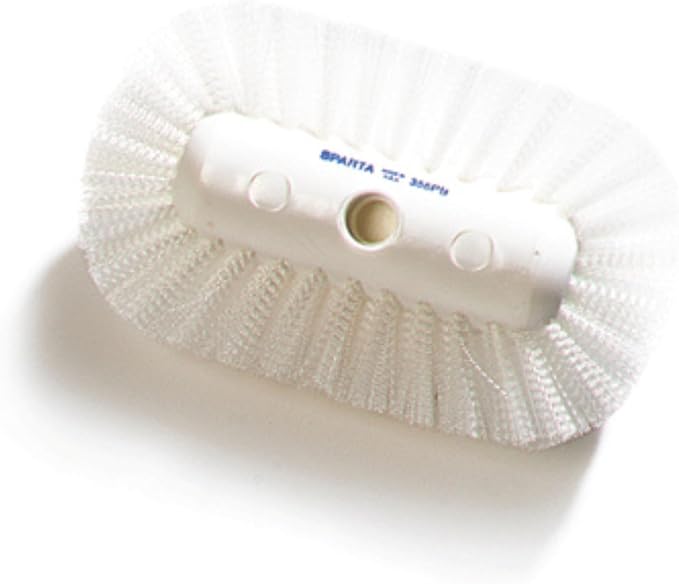 SPARTA Tank and Kettle Scrub Brush Head Heavy-Duty Tile Brush, Handle Compatible (Sold Separately) for Optimal Access in Spacious Containers, Nylon Bristle, 9.5 x 5.5 x 4 Inches, White, (Pack of 12)
