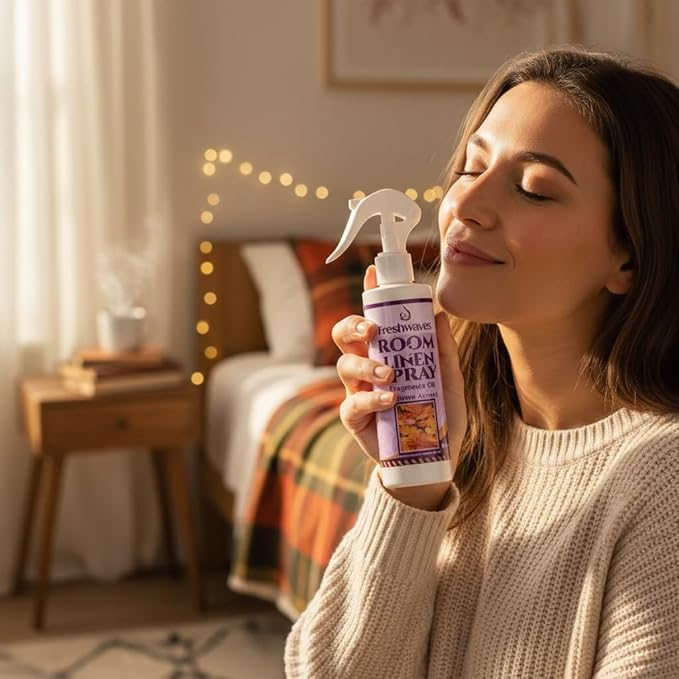 Freshwaves Air Spray Freshener | Autumn Accord Room Spray Odor Eliminator| 8.8oz Air Freshener Sprays for Living Room | Bedroom | Restroom & Office | White Bottle