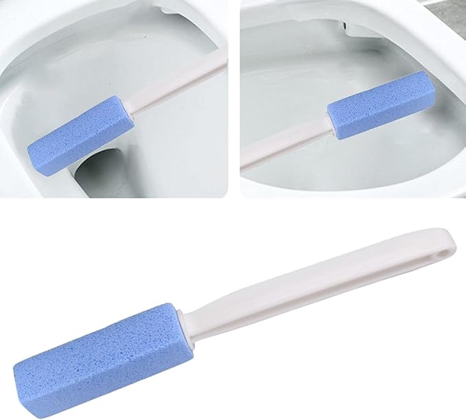 Toilet Cleaner Stone Dead Corner Grout Cleaner Long Handle Bathroom Appliances Toilet Brush for Household Cleaning (Blue 20.5cm)