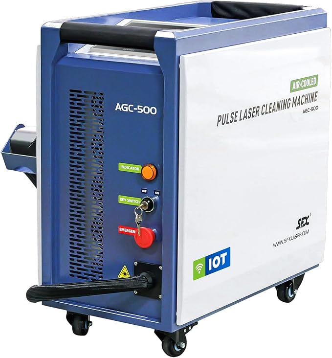 ZAC 500W G Series IoT Air Cooled Laser Cleaner AC110-220V Handheld Laser Cleaning Machine Portable Rust Remover for Oxide Films Paint Oil Stains Coating Class 1 Output Power 0.39mW