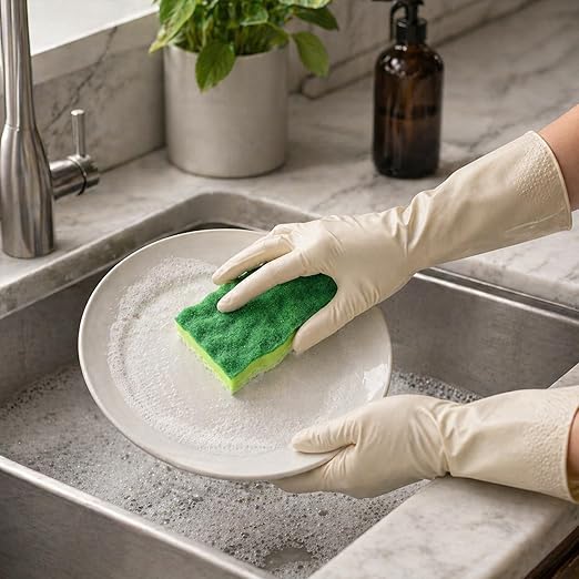 Restaurantware Cleaning Sponge 3 Count 4.5 x 2.5 Inches Cellulose Non-Abrasive Deep-Groove Durable Rectangular Green