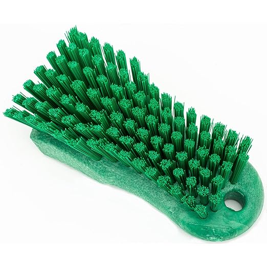 SPARTA Plastic Cutting Board Scrub Brush with Hanging Hole for Washing Cutting Boards, 6 Inches, Green, (Pack of 6)