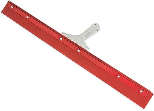 SPARTA Flo-Pac Gum Floor Squeegee Rubber Squeegee with Heavy Duty Steel Frame for Floor, Bathroom, Kitchen, Concrete, Tile, Garage, Commercial Use, 24 Inches, Red, (Pack of 6)