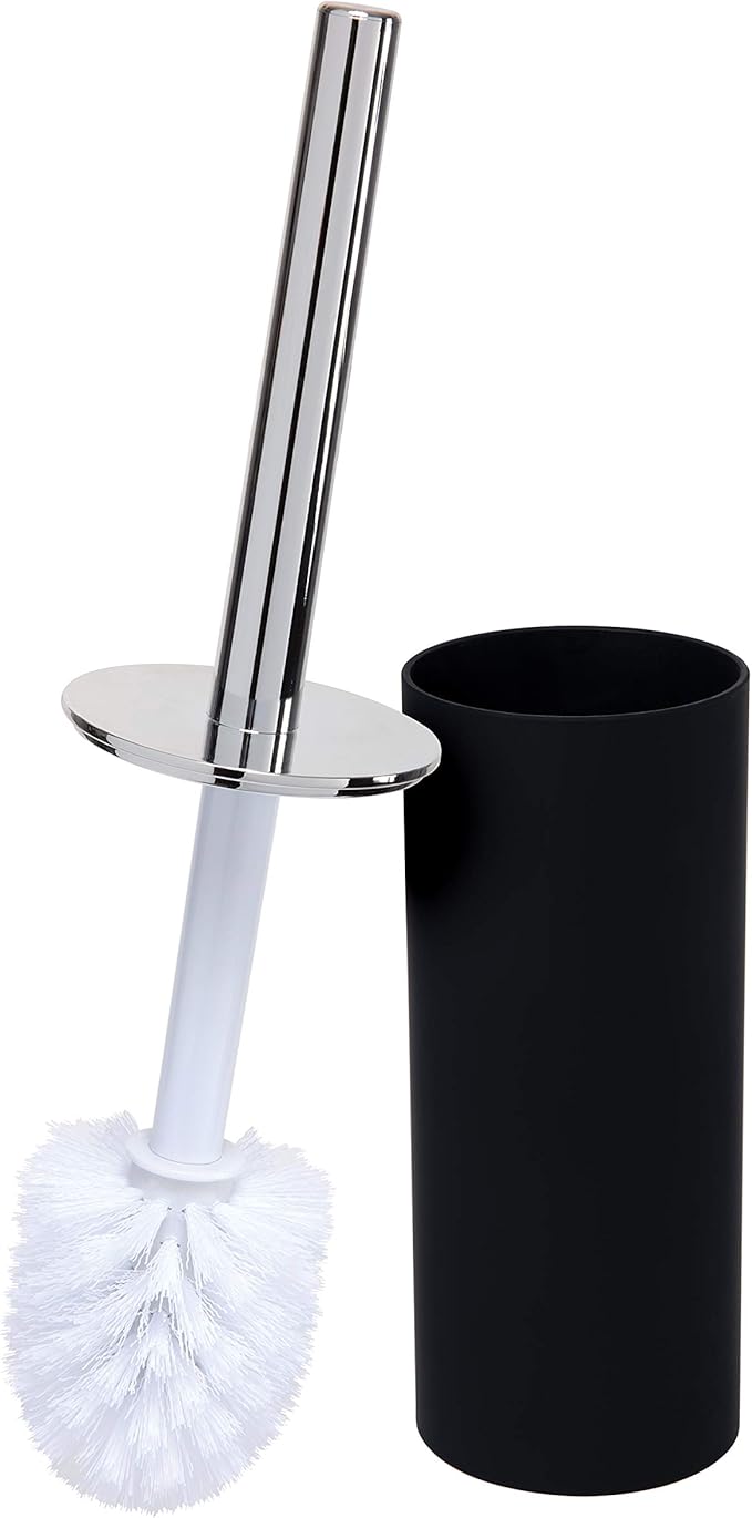 Bath Bliss Soft Touch Set in Matte Black, Bathroom Cleaning, Strong Durable Bristle, Scrubs Hard to Reach Places Toilet-Brushes, 1 Pack