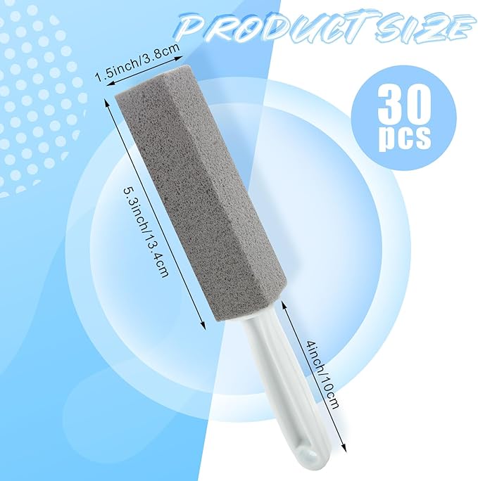 Starvast 30pcs Pumice Stone for Toilet, Toilet Pumice Stone with Handle, Toilet Stone Cleaning Block for Bath Grout Pool Kitchen Tubs Showers