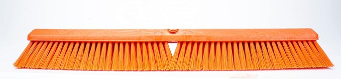 SPARTA 41891EC24 Omni Sweep Plastic Push Broom Head, Heavy Duty, Industrial Broom with Color Code System for Outdoor, Indoor, Garage, Concrete, Patio, Kitchen, Bathroom, 24 Inches, Orange (Pack of 3)