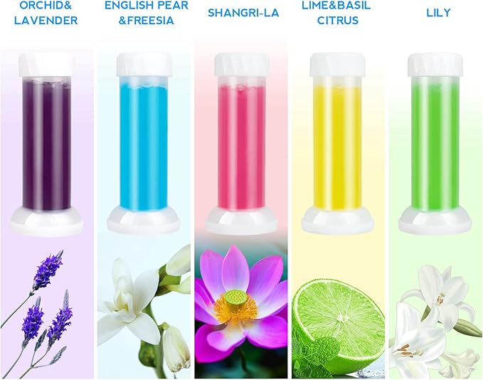 KILOSTEP Toilet Gel, 60 Count 5 Kinds Of Scent Toilet Cleaner Bowl Gel Stamp Kit Air Freshener