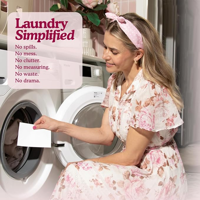 Glory Days Eco Laundry Detergent Sheets Ocean Fresh Scent – Enzyme-Powered, Plastic-Free, Gentle on Skin – 40 Sheets 80 Loads HE Compatible