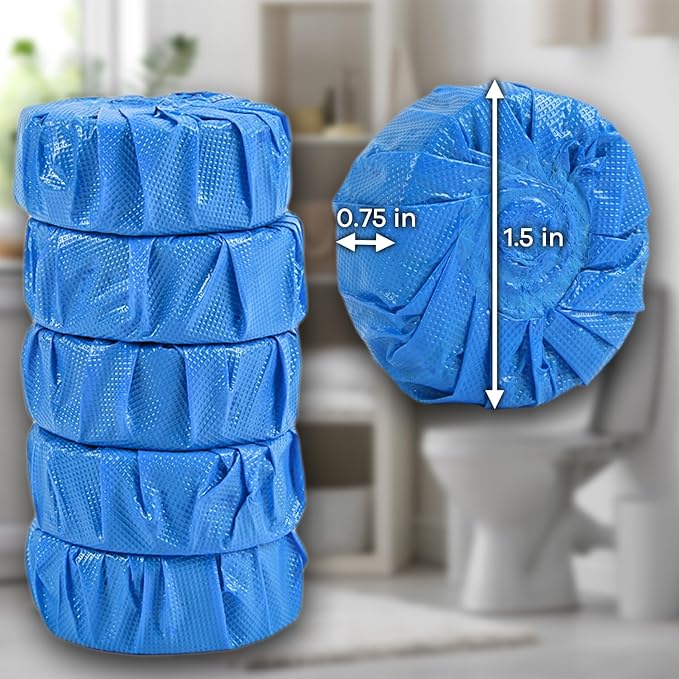 Toilet Bowl Cleaner Tabs, Blue Toilet Tank Tablets, Long Lasting In‑Tank Cleaner for Fresh & Clean Toilet with Every Flush (2 Pack /10 Tablets)