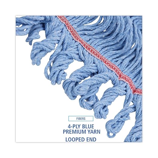 Boardwalk BWK403BL Mop Head, Premium Standard Head, Cotton/Rayon Fiber, Large, Blue (Case of 12)
