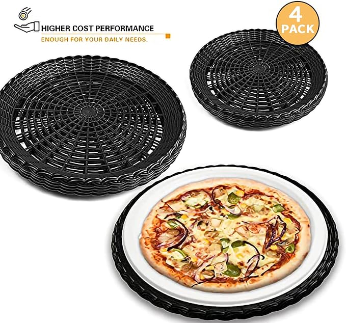 EBIGIC Paper Plate Holders, 9/10 Inch paper plate holders reusable Black Plastic Heavy Duty supports for Picnic Party Dinner 4 Packs