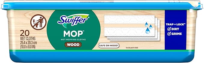Swiffer Sweeper Wet Wood Floor Mopping Cloths,20 Count (Pack of 6)