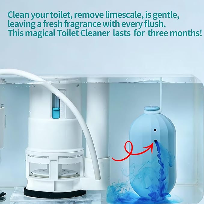 Automatic Toilet Bowl Cleaner, Long-Lasting Toilet Bowl Cleaner Tablets-Toilet Tank Cleaner For Stain Prevention & Odor Removal- Up To 3 Months Each Bottle, 2 Count