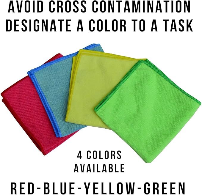 Taski Diversey D7524117 MyMicro Commercial Microfiber Cleaning Cloth, Bulk Cleaning Towels for Housekeeping - Reusable & Lint Free - Large 14 Inch x 14 Inch, Green, Pack of 20