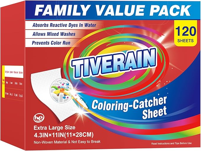 Laundry Color Catchers Sheets 120 Count,Color Catchers for Laundry Allow Clothes Mixed Washes and Prevents Color Run,Color Grabber Laundry Sheets,Fragrance Free Color Remover for Clothes