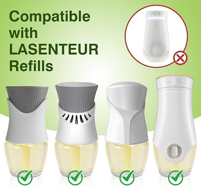 Citronella Plug in Air Freshener Refills, Lemongrass Fragrance, Scented and Essential Oils for Home and Bathroom, Indoor Outdoor, 3 Count, Compatible with Air Wick, Compatible with Glade